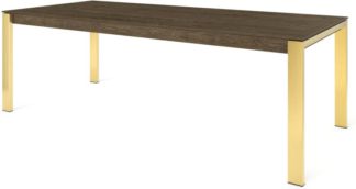 An Image of Custom MADE Corinna 10 Seat Dining Table, Smoked Oak and Brass