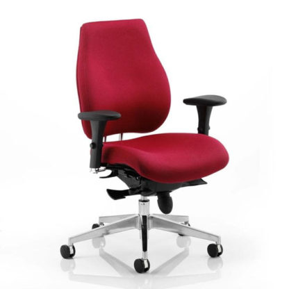 d1bcd9365428aa9feea00e97c73889e9e3b50b6c8334eea51cf2316145a79495.jpg An Image of Chiro Plus Ergo Office Chair In Wine With Arms