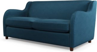 An Image of Custom MADE Helena Sofabed with Memory Foam Mattress, Plush Teal Velvet