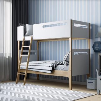 An Image of Fremont Contemporary Wooden Bunk Bed In White