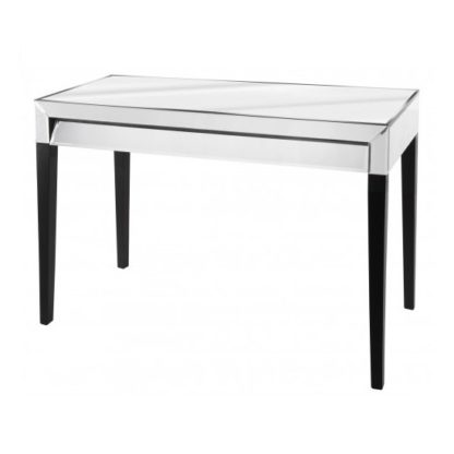 An Image of Bertoni Glass Console Table In Clear With 1 Drawer