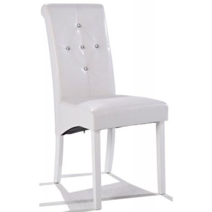 An Image of Morna White Faux Leather Dining Chair