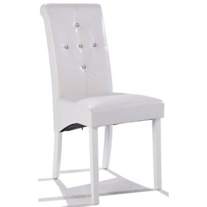 d2b67eb7ca0aed760d45b275e9c1aa7ad06222cfb9aa227ec3dba172bbb6efe7.jpg An Image of Morna White Faux Leather Dining Chair