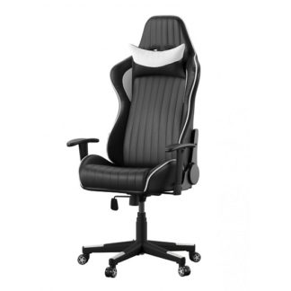 An Image of Throop Adjustable Recliner Office Chair In Black And White