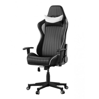 d2cf0dd9c36f739736cd473bb77a94f3e0636036a9f98e84281f0efde9a4c57e.jpg An Image of Throop Adjustable Recliner Office Chair In Black And White