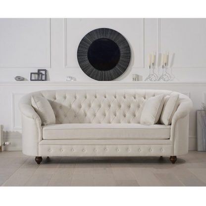 d2f05bdacd444a27d1be4e66bebb68d9f6a6823abefa83a326206be563aa6693.jpg An Image of Astoria Chesterfield 3 Seater Sofa In Ivory Fabric