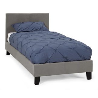 An Image of Evelyn Steel Fabric Upholstered Single Bed