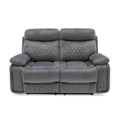 d39a884789c76194b159e46386f23baaf8024a8c74acd082e3be024162c356e7.jpg An Image of Katniss Recliner 2 Seater Sofa In Grey Fabric