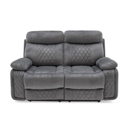 An Image of Katniss Recliner 2 Seater Sofa In Grey Fabric