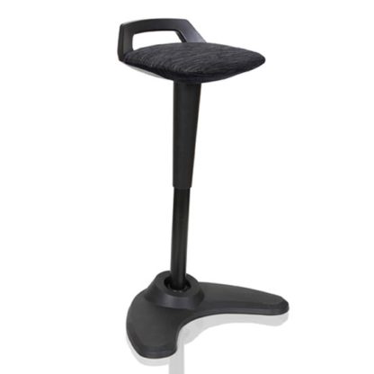 d3aa4efdb5c71ba04e42c24d9ca4eeb8d3308f5319b1cd221d65e380ba7ac2bc.jpg An Image of Spry Fabric Office Stool In Black Frame And Black Seat