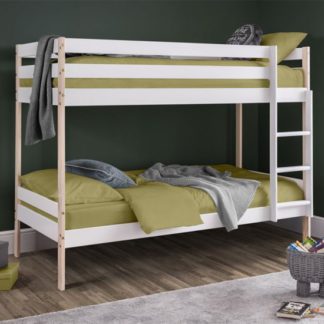 An Image of Nova Wooden Bunk Bed In White Lacquer