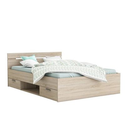d4882dc9520b204b7fc79f4e75cad24ad0bba16bb5f1f05ea8b50905e44f1cba.jpg An Image of Astro Storage Double Bed In Brushed Oak With 2 Drawers