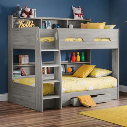An Image of Orion Wooden Bunk Bed In Grey Oak