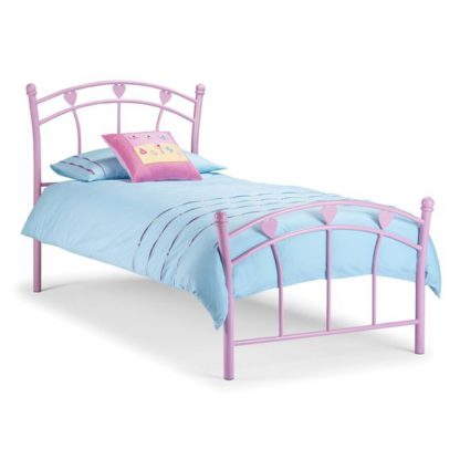 d571e217b47f241c0b68ab20d87b81b4dfc8276ab7e6223b0a586174b2778d4d.jpg An Image of Jemima Pink Metal Bed