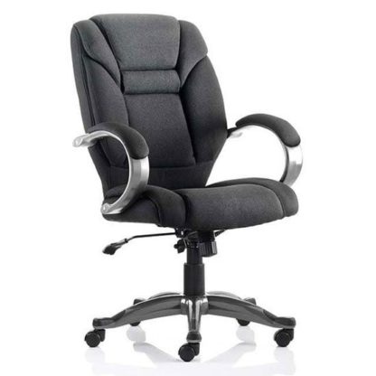 An Image of Galloway Fabric Executive Office Chair In Black With Arms