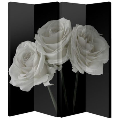 An Image of White Rose Foldable Room Divider