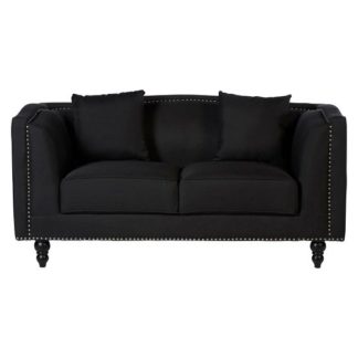An Image of Essence Contemporary Fabric 2 Seater Sofa In Black