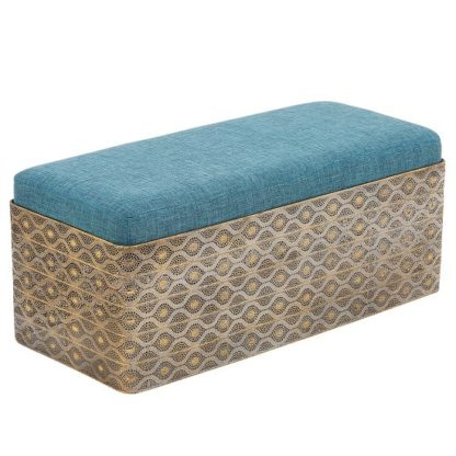 d678e779d5236b0cc2e6b52a2d6db98b726a9bb94203b7714b5b69d67ad020de.jpg An Image of Royalcraft Contemporary Bench In Iron And Fabric
