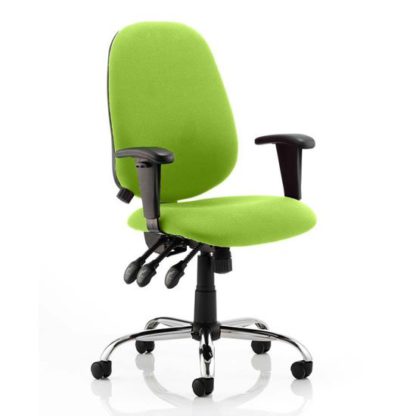 An Image of Lisbon Office Chair In Myrrh Green With Arms