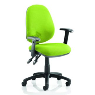An Image of Luna II Office Chair In Myrrh Green With Arms