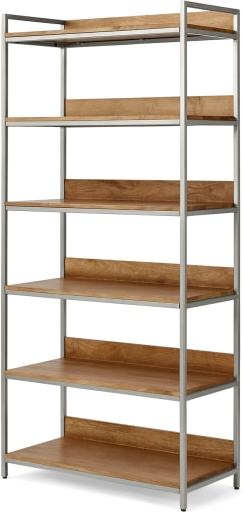 An Image of Lomond Modular Wide Shelves, Honey Mango Wood & Brushed Steel