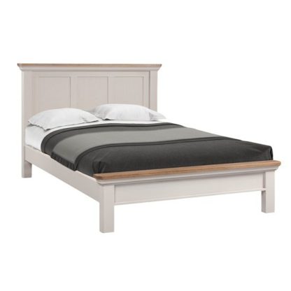 An Image of Leanne King Size Low End Bed In Stone Washed White Finish