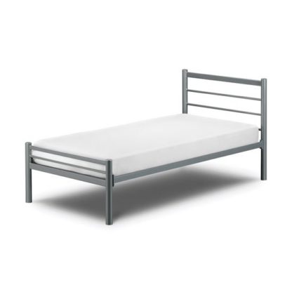 An Image of Lasca Metal Small Double Bed In Aluminium Finish