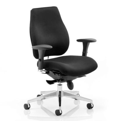 d9bc5cd7316814c18be290eb41dabba1652514595910f3841796f0470d3716f0.jpg An Image of Chiro Plus Ergo Office Chair In Black With Arms