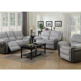 An Image of Lerna Fusion 3 Seater Sofa And 2 Armchairs Suite In Grey