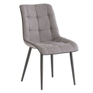 An Image of Picasso Fabric Dining Chair In Grey