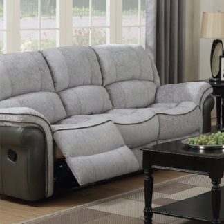 An Image of Lerna Fusion Fabric 3 Seater Sofa In Grey