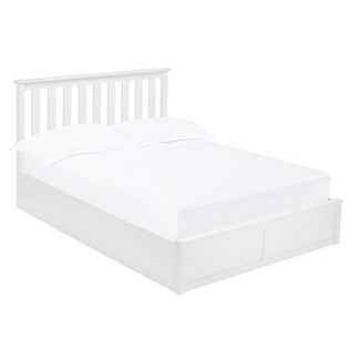 An Image of Augusto Wooden King Size Ottoman Bed In White