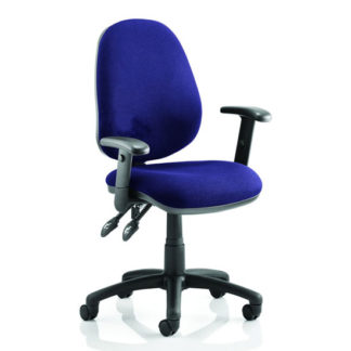 An Image of Luna II Office Chair In Stevia Blue With Arms