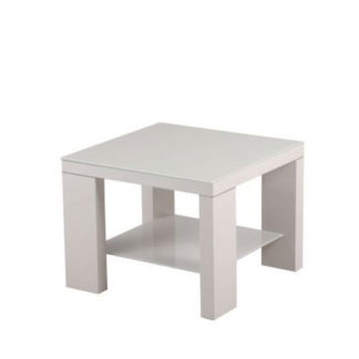 An Image of Alford Glass Side Table Square With Light Grey High Gloss