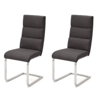 An Image of Hiulia Anthracite Cantilever Dining Chair In A Pair