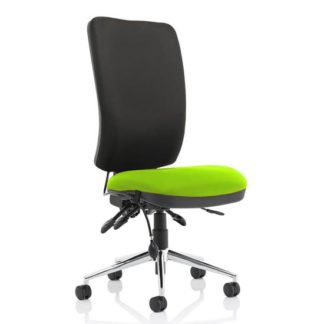 An Image of Chiro High Black Back Office Chair In Myrrh Green No Arms