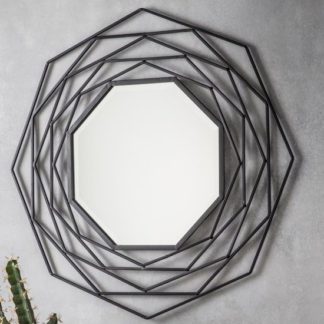 An Image of Cargan Metallic Wall Mirror In Black