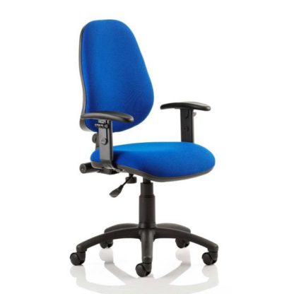 An Image of Eclipse Plus I Office Chair In Blue With Adjustable Arms