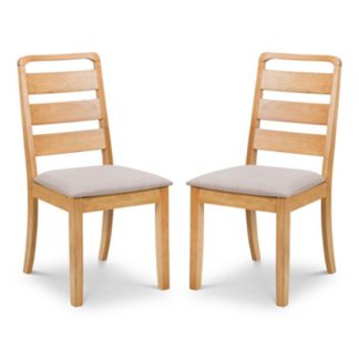 An Image of Lars Light Oak Dining Chair In Pair
