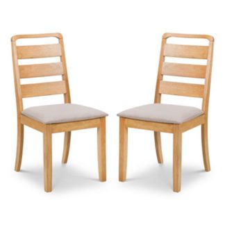 An Image of Lars Light Oak Dining Chair In Pair