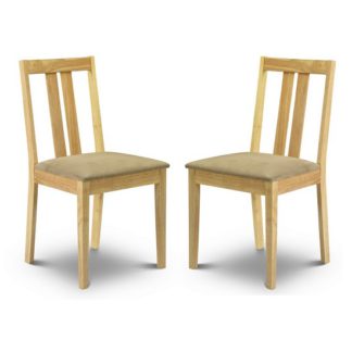 An Image of Kassia Wooden Dining Chairs In Natural Lacquered In A Pair