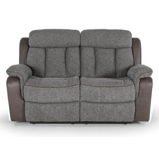 An Image of Karr Two Seater Recliner Fabric Sofa In Grey