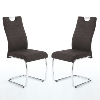An Image of Grace Dining Chairs In Charcoal Linen Fabric In A Pair