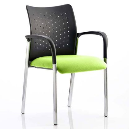 An Image of Academy Office Visitor Chair In Myrrh Green With Arms