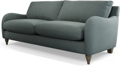 An Image of Custom MADE Sofia 3 Seater Sofa, Athena Dark Grey with Light Wood Leg