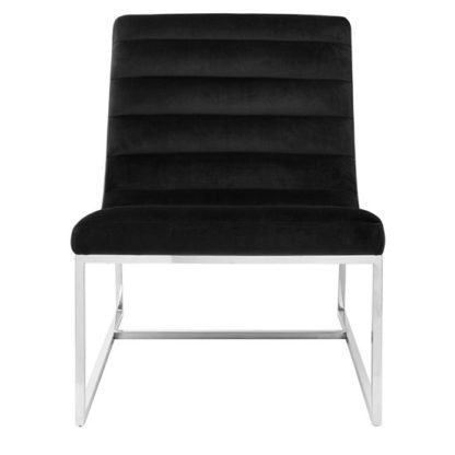 An Image of Sceptrum Black Velvet Curved Cocktail Lounge Chair