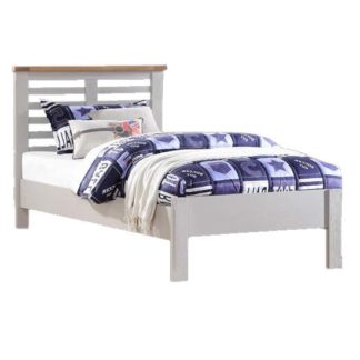 An Image of Tertia Stone Painted Wooden Single Bed