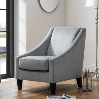 An Image of Maison Velvet Lounge Chaise Chair In Grey