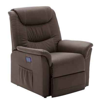 An Image of Beacon Recliner Chair In Brown Faux Leather
