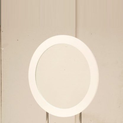 dfaa9f69c12afbbaea21fce82f5e757594662f20b8187647b677141427b58f59.jpg An Image of Laura Wall Mirror Round In White Frame